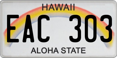 HI license plate EAC303