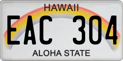 HI license plate EAC304