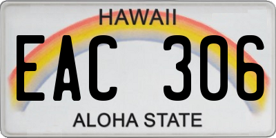 HI license plate EAC306