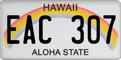 HI license plate EAC307