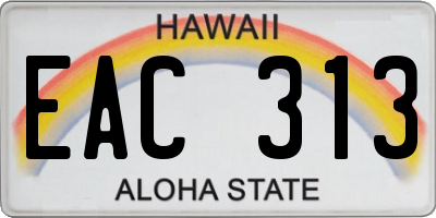 HI license plate EAC313