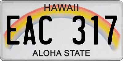 HI license plate EAC317