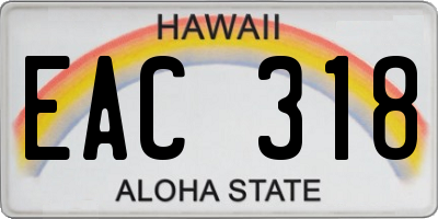 HI license plate EAC318