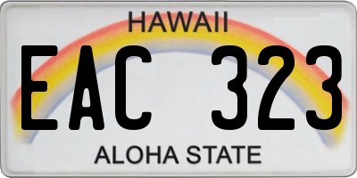 HI license plate EAC323