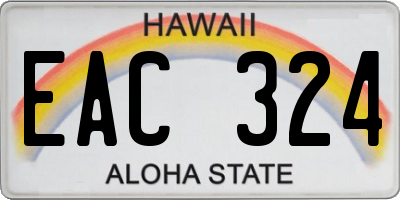 HI license plate EAC324