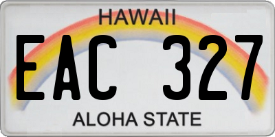 HI license plate EAC327