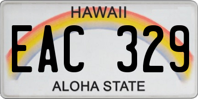 HI license plate EAC329