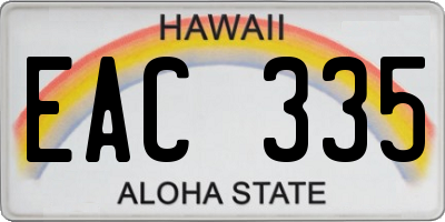 HI license plate EAC335