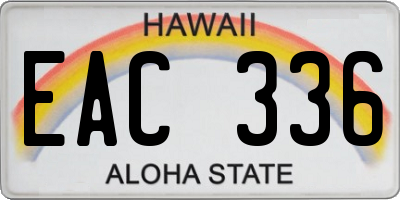 HI license plate EAC336