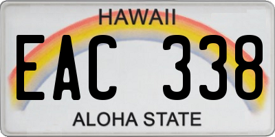 HI license plate EAC338