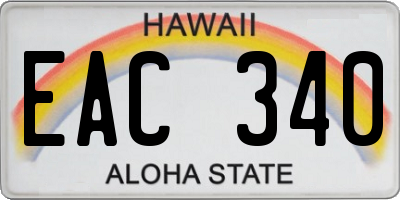 HI license plate EAC340