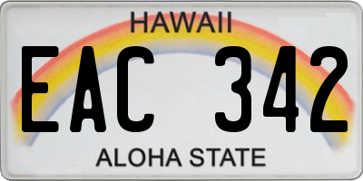 HI license plate EAC342