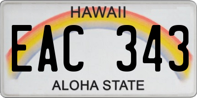 HI license plate EAC343