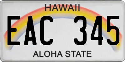 HI license plate EAC345