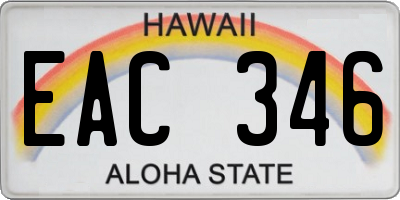 HI license plate EAC346