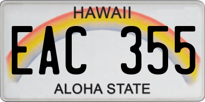 HI license plate EAC355