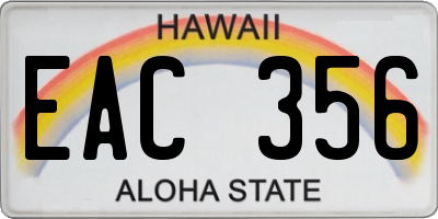 HI license plate EAC356