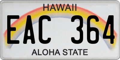 HI license plate EAC364