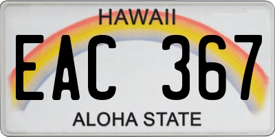 HI license plate EAC367