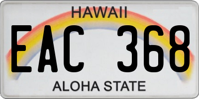 HI license plate EAC368