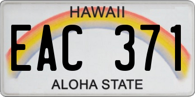 HI license plate EAC371