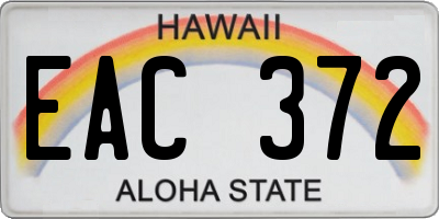 HI license plate EAC372