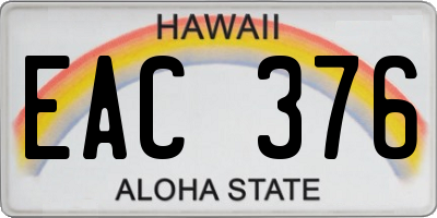 HI license plate EAC376