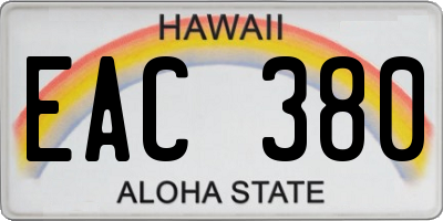 HI license plate EAC380