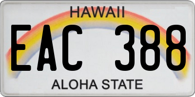 HI license plate EAC388