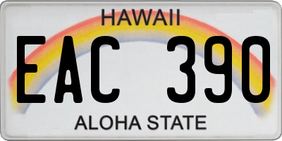 HI license plate EAC390