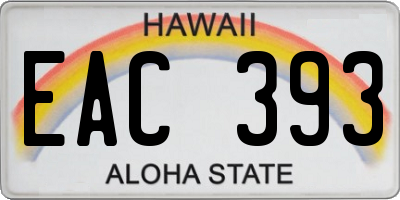 HI license plate EAC393