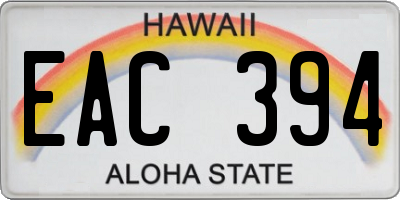 HI license plate EAC394