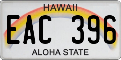 HI license plate EAC396