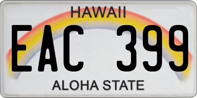 HI license plate EAC399