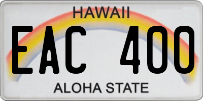 HI license plate EAC400