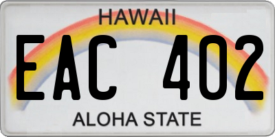 HI license plate EAC402