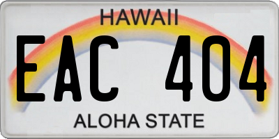 HI license plate EAC404