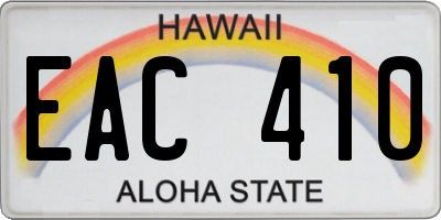 HI license plate EAC410