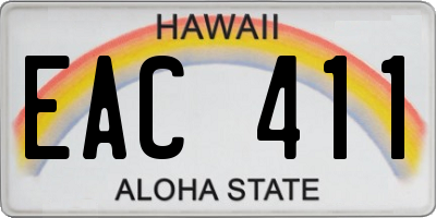 HI license plate EAC411