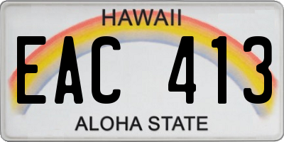 HI license plate EAC413