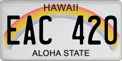 HI license plate EAC420