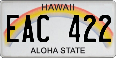 HI license plate EAC422