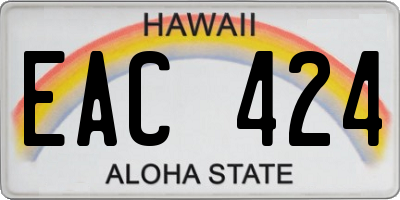 HI license plate EAC424