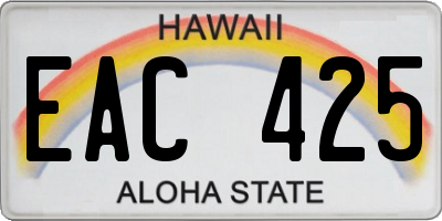 HI license plate EAC425