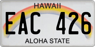 HI license plate EAC426