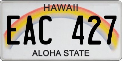 HI license plate EAC427