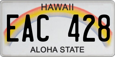 HI license plate EAC428