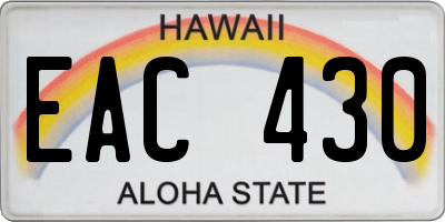 HI license plate EAC430