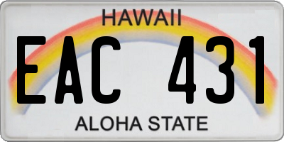 HI license plate EAC431