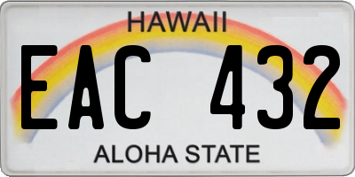 HI license plate EAC432